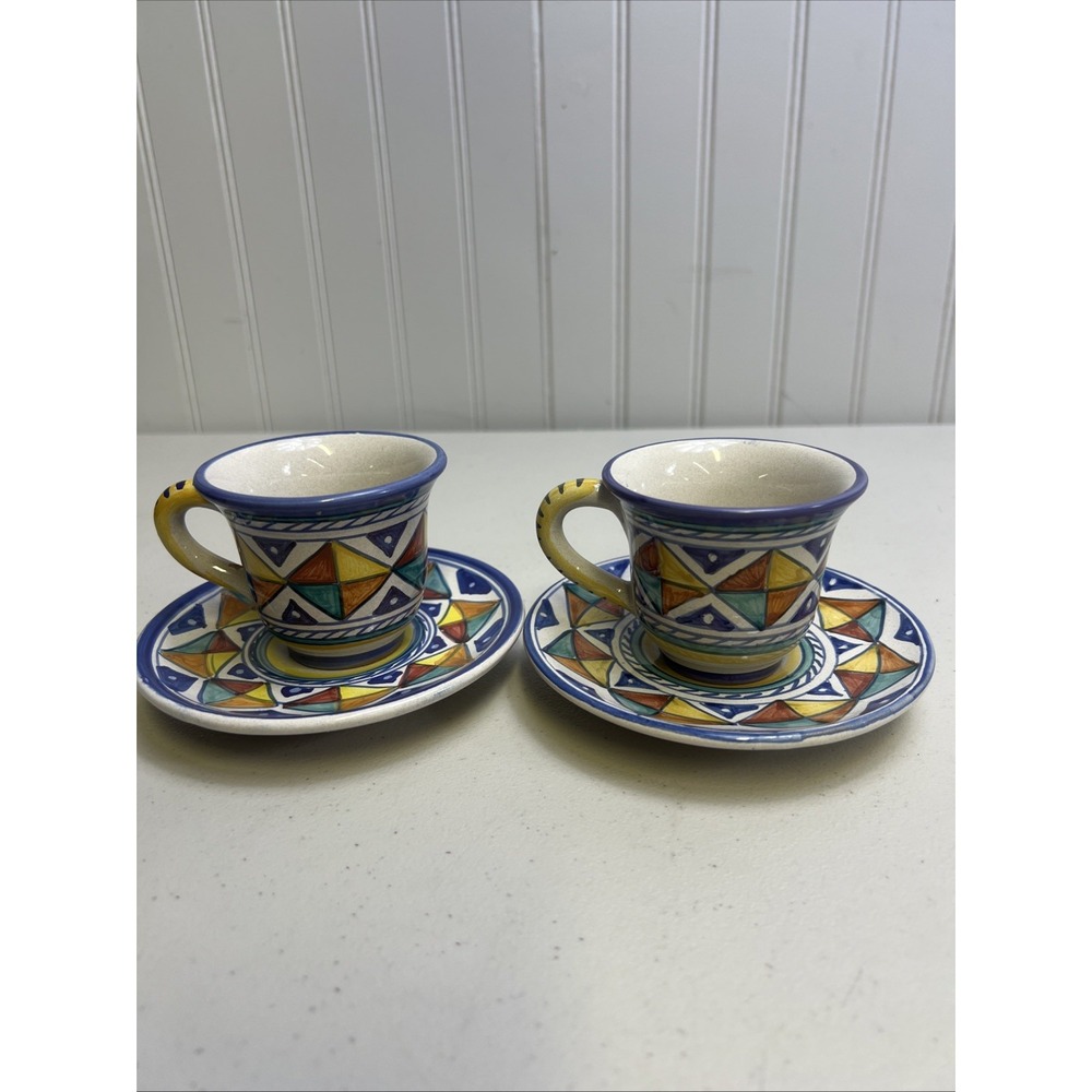 Starbucks Demitasse Cup & Saucer Sets Sberna Deruta Vintage 1990s